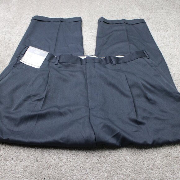 Savane Pants NWT Men 42x30 Blue Silkworks Traditions Micro Fiber Pleated Cuffed - Picture 2 of 15